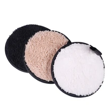 3colors/set Round Casual Washable Reusable Cleaning Wipe Powder Puff Facial Remove Soft Travel Cosmetic Salon Makeup