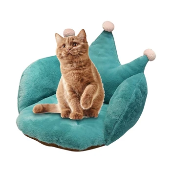 

Cat Winter Warm Bed Solid Color Crown Shaped Pet Plush Pillow Stuffed Seat Cushion Sofa Chair Back Rest