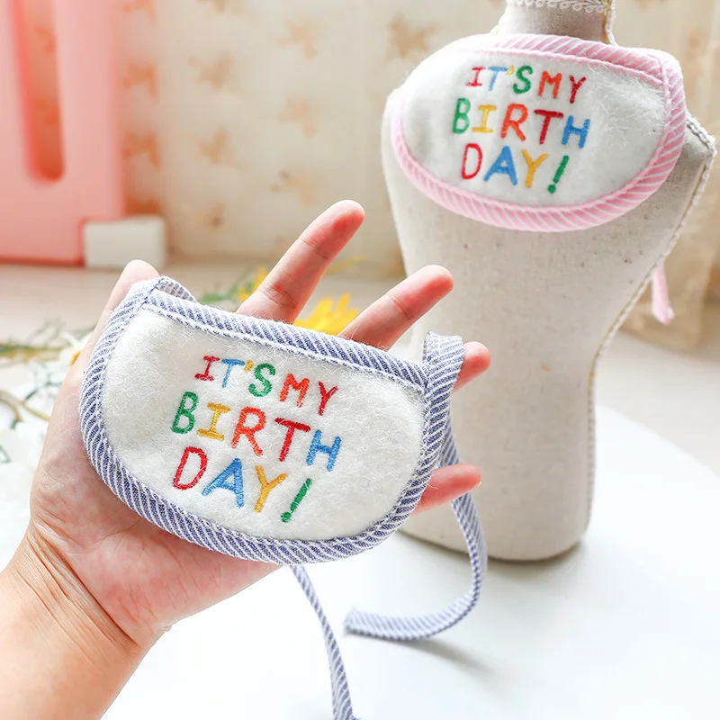 Dog Cat Bibs Birthday Bib Pet Scarf Puppies Embroidery Triangular Binder Small Bandana | Дом и сад