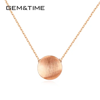 

Gem&Time Minimalism Round Circle Sterling Silver 925 Pendant Retor Style Charm Necklace For Women Jewelry Collares Mujer SN0357