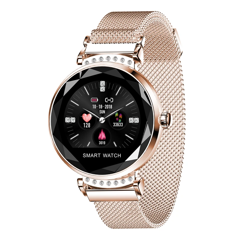 

H2 Womens Smart Watch 1.04 Inch Screen Diamond Embedded Fashion Ladies Smart Watch Waterproof APP Reminding Fitness Tracker