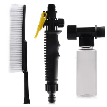 

1pc White Car Wash Brush Auto Exterior Retractable Long Handle Water Flow Switch Foam Bottle Car Cleaning Brush