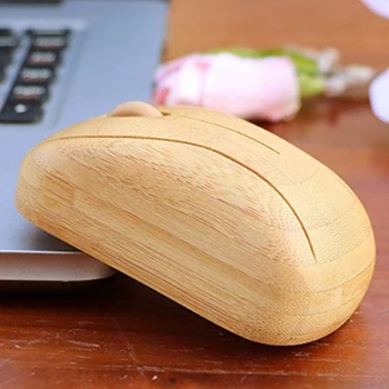 

2.4G Wireless Optical Bamboo Mouse Adjustable DPI Computer Mouse with USB Receiver for Notebook PC Laptop Computer