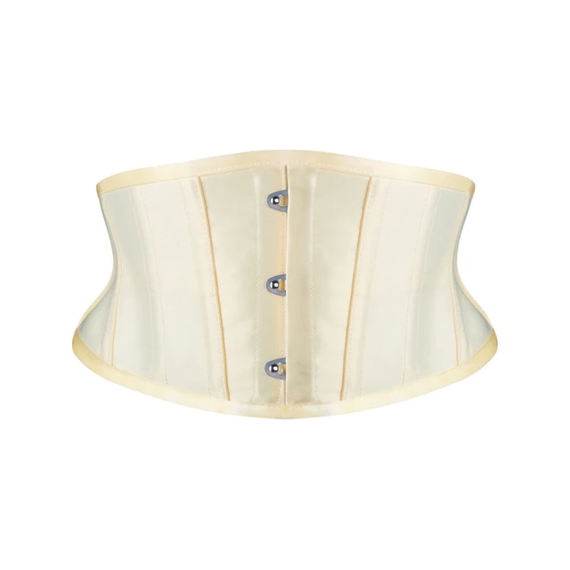 Burvogue Women Waist Trainer Corsets Slimming Shaper Belt Short Torso Satin Underbust Corset Sexy Lace Up Bustiers & Corsets Skin