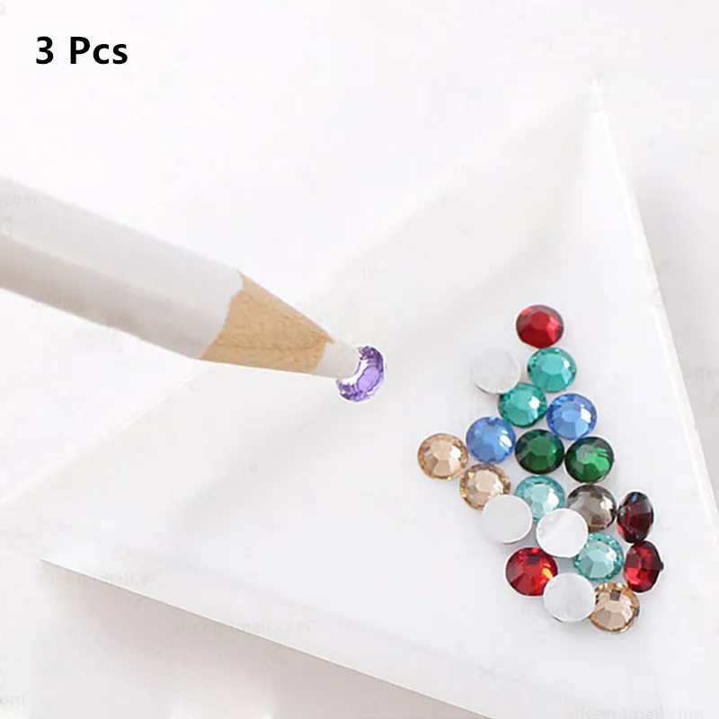 3pcs Easily Picking Up Rhinestone Picker Wax Pen Nail Dotting Tools Nail Tools#G-B005