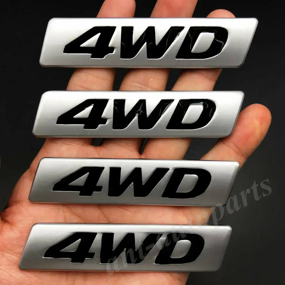 

4x Metal Matte 4WD Car Trunk Tailgate Rear Emblem Badge Decals Sticker AWD 4X4