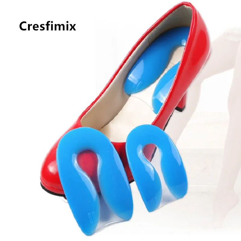 Cresfimix almofadas para sapatos женские светильник вес защитный чехол из мягкого силикона с колодки для обуви Женская обувь на высоком каблуке стельки a5597