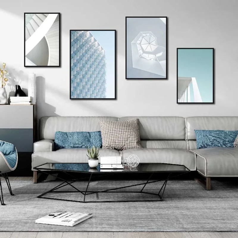 Минималистичная абстрактная белая Картина на холсте здания архитектурная