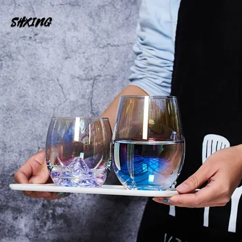 

Japanese Style Shot Glass 300ml Rainbow Glass Cup Teardrop Crystal Cup Household Colorful Personality Drinking Glass