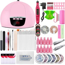 Маникюрный набор 45 Вт для ногтей УФ-светодиодный светильник для сушки ногтей набор для гель-лака для замачивания педикюра Набор Электрический аппарат для сверления ногтей инструмент для дизайна ногтей