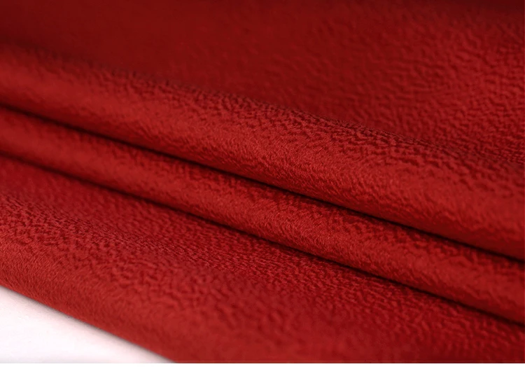 Quality 150CM Wide 820G/M Weight Red Double-faced Water Wave Wool Autumn and Winter Overcoat Outwear Fabric DE1142