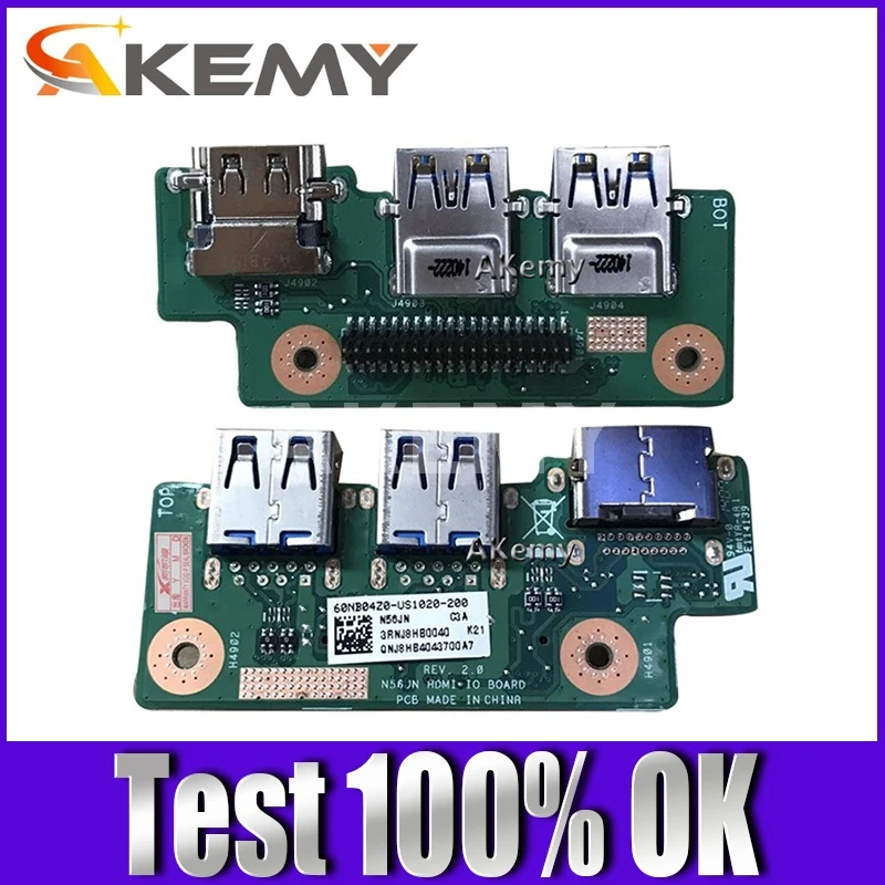 Akemy N56VM для For Asus N56V N56VZ N56VB N56VV N56D N56DP HDMI IO Плата USB плата бесплатная доставка |