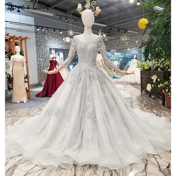 شراءرمادي فاخر كم طويل فساتين سهرة خمر 2020 الدانتيل الخرز كريستال الترتر حفلة رسمية الجنية Vestido De Festa فساتين حفلات