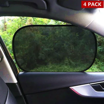 

4pcs/set Car Side Window Sunshade Black Automotive Window Sun Shade Block Cover UV Protector