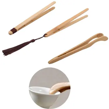 

1pc 18cm Tea Utensil Sugar Bamboo Salad Tongs Kongfu Tea Wooden Tea Clip Food Toast Tea Tweezer