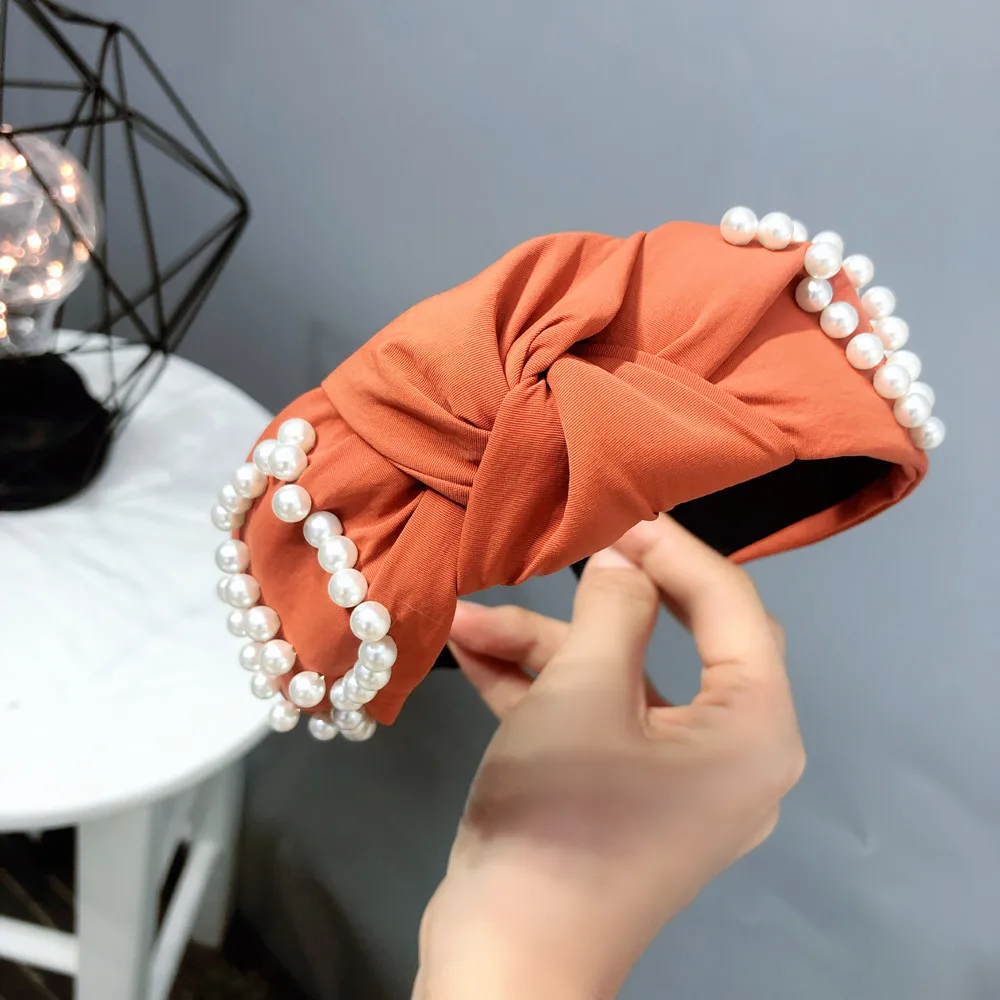 36pcs/lot DIY Simple Multi Fabrics Letters LOVE Nail Pearl Head Bands Tie Knot HeadBands Hair Styling Tools Accessory HA1370