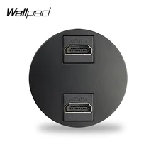 Настенная панель L6, черный, белый, серый, золотой, двойной HDMI разъем для подключения проводов, порты, настенная розетка, модуль, подходит для L6 пластин, комбинация, сделай сам