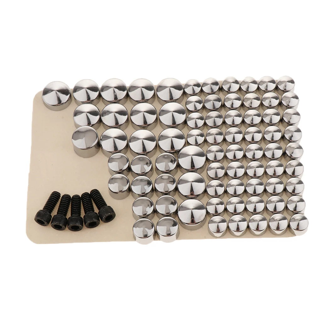 80x Motorbike Chrome ABS Bolt Toppers Caps Covers kit for Harley FLT/FLH Motorcycles