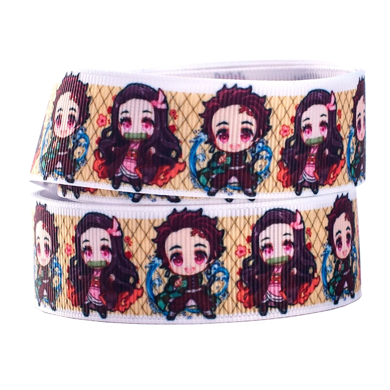 Kimetsu без Yaiba мультфильм лента 10 ярдов/обувь для косплея Аниме напечатан Grosgrain