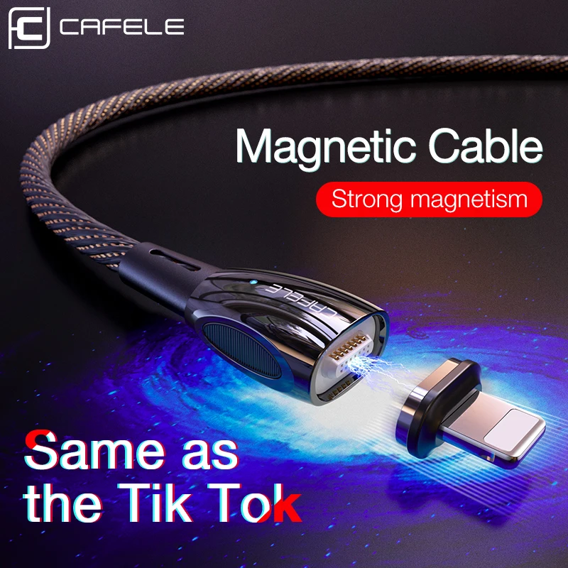Магнитный кабель Cafele для iPhone Micro type C USB кабель для зарядки дата передачи цинковый сплав QC 3,0 Для Xiaomi huawei samsung