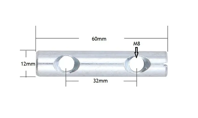 Dual 60mm 10 шт. длинный двойной отверстие шлицевая гайка для болта мебельная установка шкаф для спальни гайки с кольцевой вставкой оцинкованная M6/M8 - Цвет: Dual 60mm