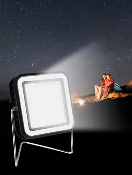 

USB Rechargeable Flashlight Dimmable Spotlight Work Light 360 Degree Rotatable Solar Camping Light Searchlight Emergency Torch