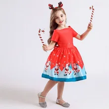 Платья с принтом Санты Клауса и Сони; платья для девочек; рождественское платье принцессы; Детские вечерние костюмы для костюмированной вечеринки на год