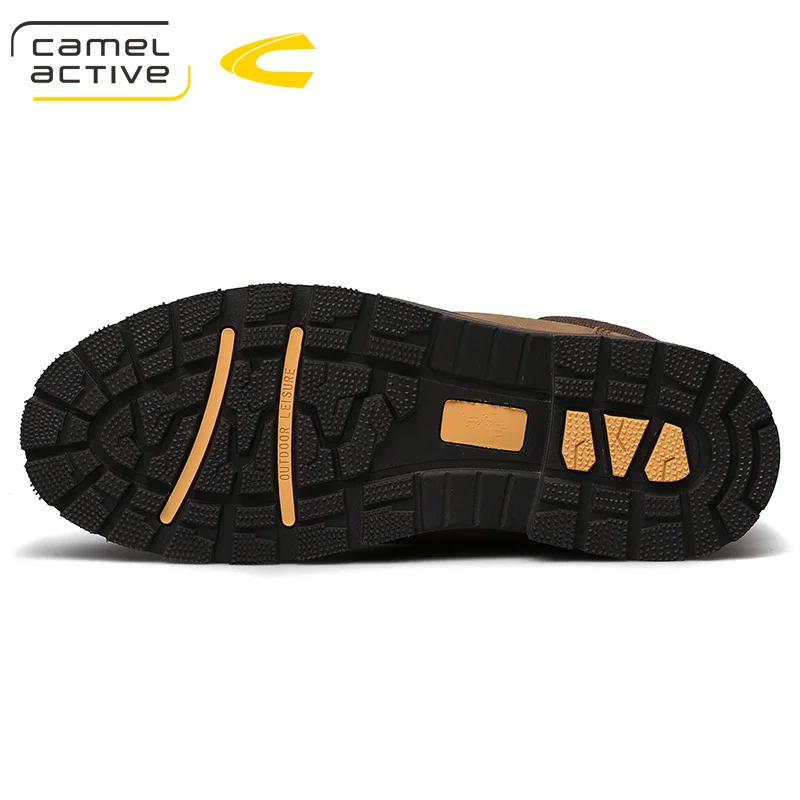 Camel Active/Новые мужские ботинки; зимние повседневные ботинки на нескользящей подошве с высоким берцем; мужские ботильоны из натуральной кожи на шнуровке; модные желтые ботинки