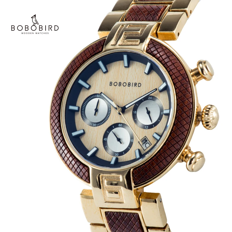 Мужские наручные часы BOBO BIRD Wood японские кварцевые ручной работы подарок на день