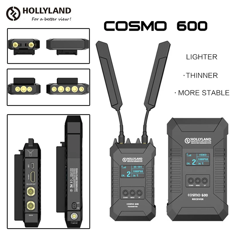HOLLYLAND COSMO 600 600FT профессиональная система передатчик приемник Беспроводная HD видео передача 1/4-20 винтовое отверстие 3g SDI HDMI