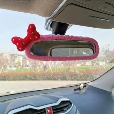 Rearview Mirror Cover Car Interior Decoration Car Reversing Mirror Cover Decoration Cartoon Butterfly Knot