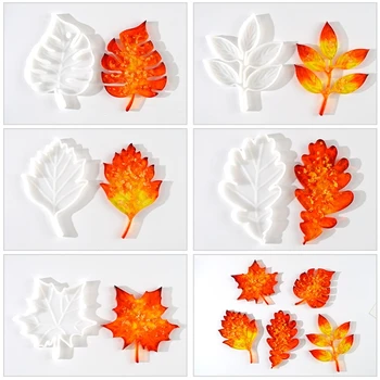 

Leaves Coaster Silicone Resin Mold Tropical Maple Leaf Resin Casting Mold for Casting with Resin Concrete DIY Art Crafts