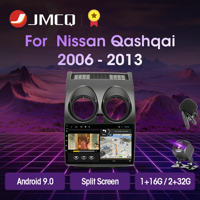

JMCQ Android 9.0 T3L PLUS For Nissan Qashqai 1 J10 2006-2013 Car Radio Multimidia Video Player Navigation GPS 2G+32G No 2din