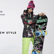 GS черный женский зимний костюм Спортивная одежда для улицы одежда для занятий сноубордингом комплекты 10K водонепроницаемый ветрозащитный костюм зимняя куртка и лыжные брюки