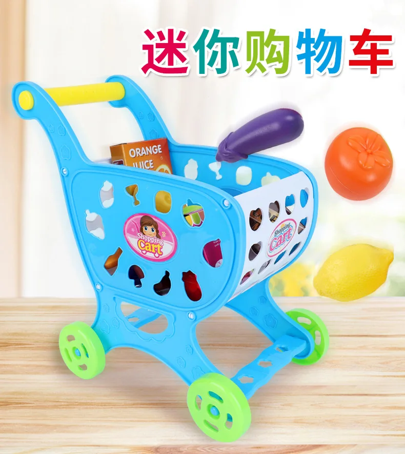 Детская головоломка для раннего образования DIY сборка игровой дом тележка Игрушка Супермаркет Корзина игрушечная Тележка для покупок детские игрушки