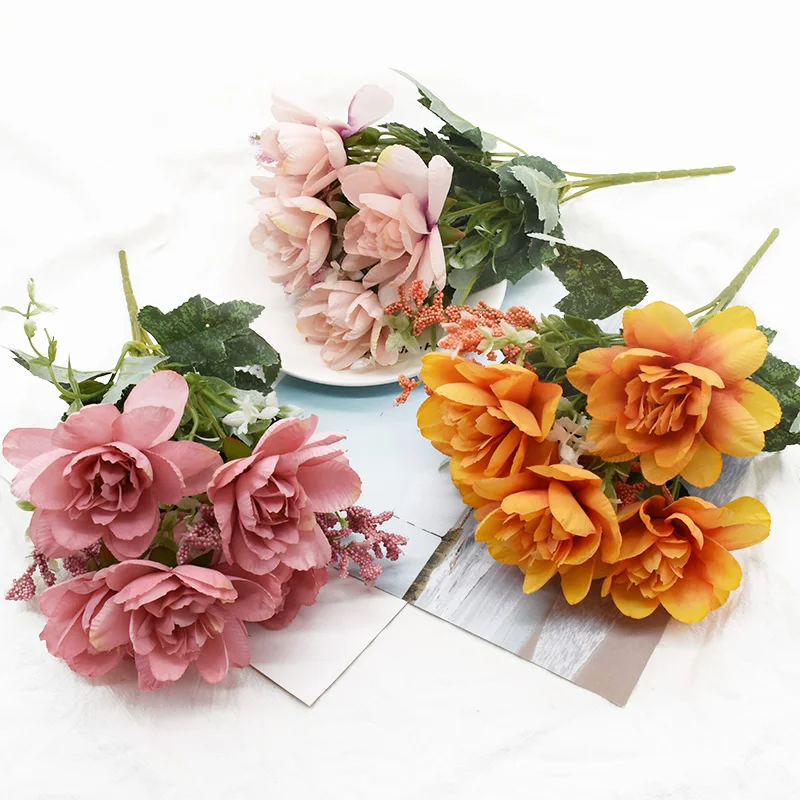 

Artificial silk flowers wholesale fragrant snow orchid bouquet 5 colors wedding home decoration artificial flowers DIY Christmas