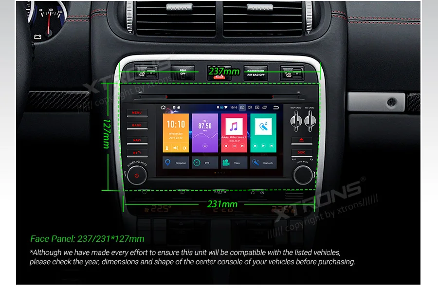 XTRONS " Android 9,0 Восьмиядерный 64 ГБ+ 4 Гб подходит для Porsche Cayenne 2003-2010 автомобильный dvd-плеер мультимедийная gps система DAB DVR TPMS