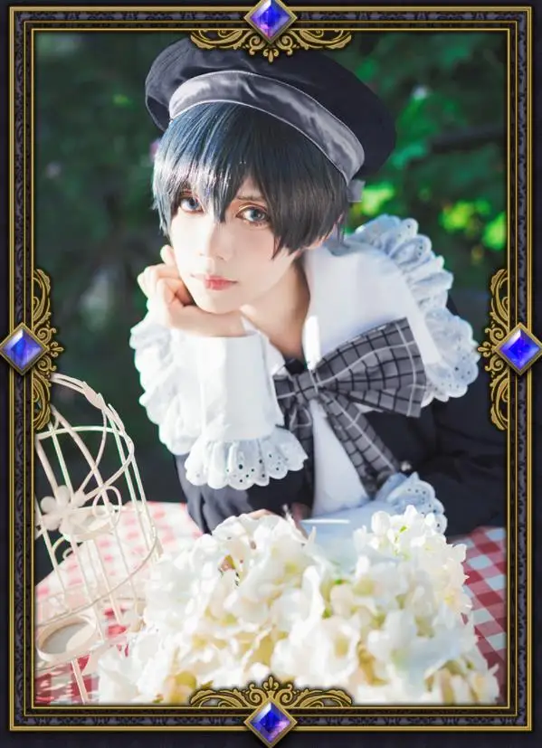 Аниме Черный Дворецкий Косплей Kuroshitsuji костюмы Ciel Phantomhive ролевые игры Униформа пальто+ футболка+ брюки+ бант+ шляпа+ носки+ Леггинсы Новинка