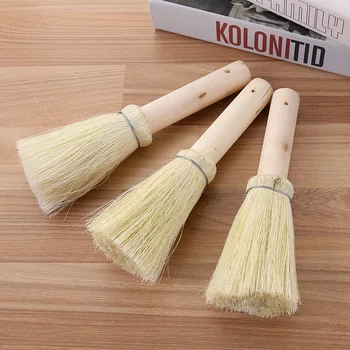 

Pot brush Natural linen coir wash pot brush Non-stick oil dishwashing Wash pot brush brush Wooden handle kitchen pot brush