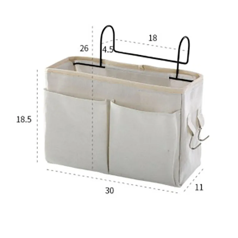 Прикроватная сумка для хранения холщовый чехол кровати дивана боковой мешочек