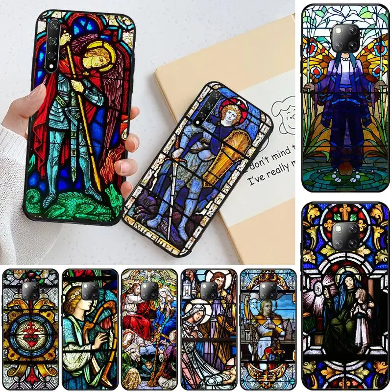

LJHYDFCNB Angel Church Jesus Stained Glass Window Phone Case For Huawei Honor 8 8X 9 9LITE 10 View9 10 10lite 20lite 20