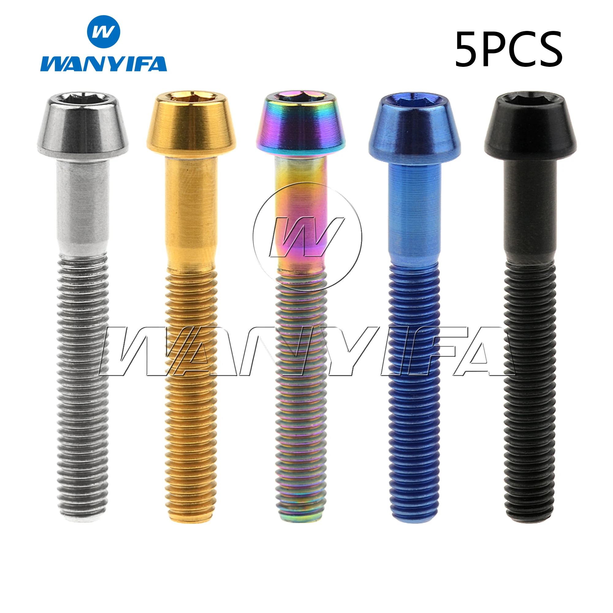 Wanyifa Peças Titanium ti Parafuso M5x30 35 40 45 mm Allen Cabeça Chave Parafuso da Bicicleta Peças