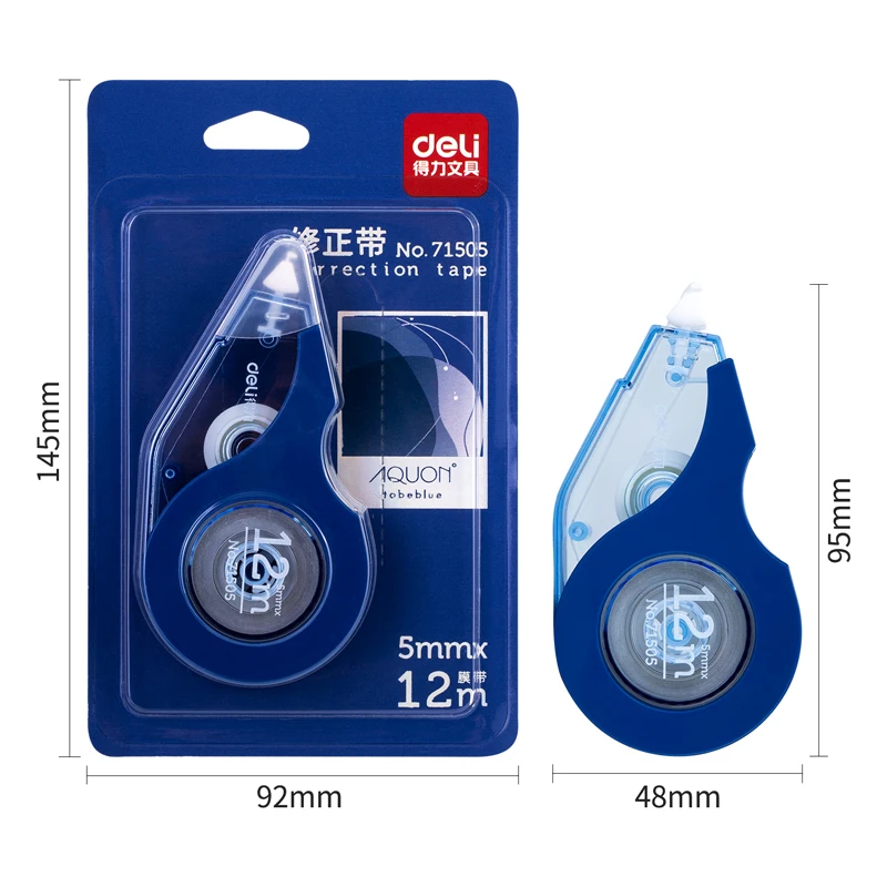 Deli Correction Tape Glue 12M 5MMX Tape Roller Milky Sticker School Office Student Stationery Supplies Dispenser Sticks Adhesive