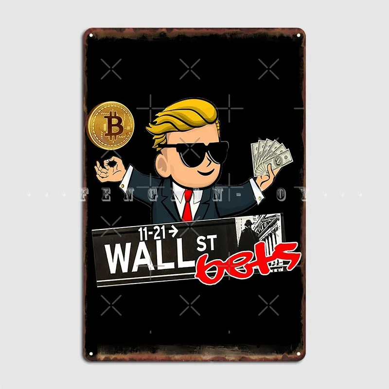 

Биткоин-ставки Wallstreet, Биткоин, забавный Биткоин, металлический знак, клубный бар, винтажный фотоплакат