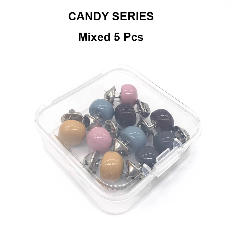 Candy 5pcs 5 шт. круглые жемчужные пуговицы для футболки, пуговицы для одежды, без шитья, декоративные ручки, сделай сам - Цвет: Candy 5pcs