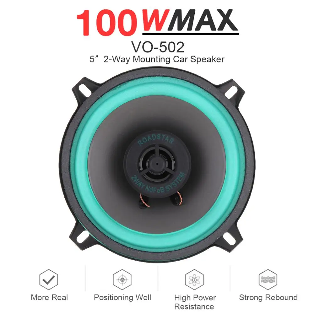 

1PCS 5 Inch 100W Car HiFi Coaxial Speaker Vehicle Door Auto Audio Music Stereo Full Range Frequency Speaker for Car Vehicle Auto