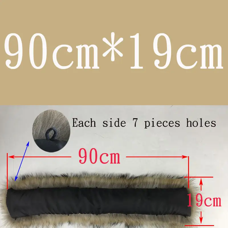 Natural 90cmX19cm Воротник из натурального меха натуральный мех енота шарф для мужчин женщин детские парки пальто мужской мех воротники черный 50 60 70 90 см - Цвет: Natural 90cmX19cm