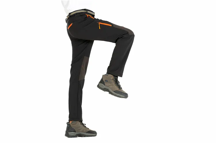Горные мужские Зимние флисовые походные брюки из материала софтшелл для спорта на открытом воздухе, бега, лыжного спорта, Походов, Кемпинга, мужские плотные брюки VA575