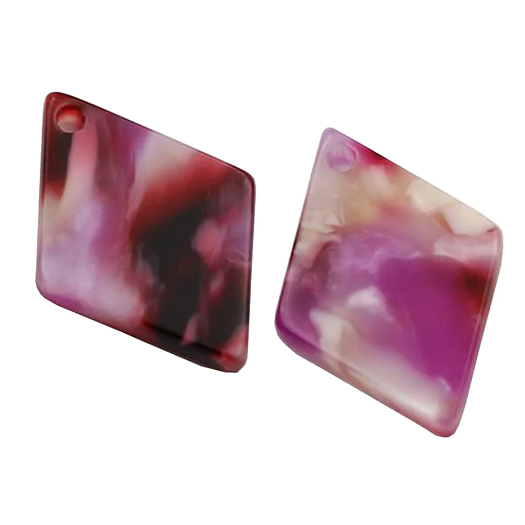 10Pcs Geometric Acrylic Pendant DIY Earring Bead Jewelry Making Accessories Acetate acrylic geometric rhombus shape dangle craft