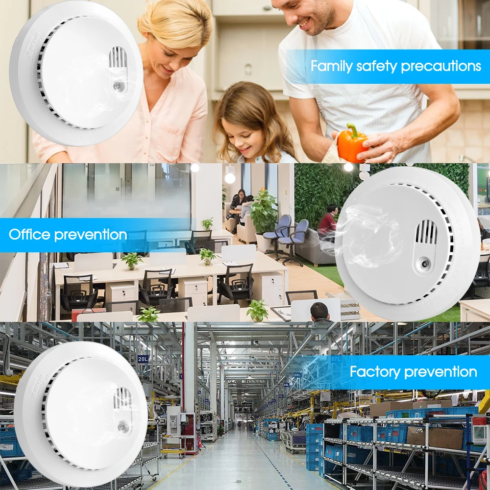 Tuya Wifi датчик дыма Wifi детектор угарного газа сигнализация с светодиодный светильник мигающий Предупреждение приложение уведомление толкание